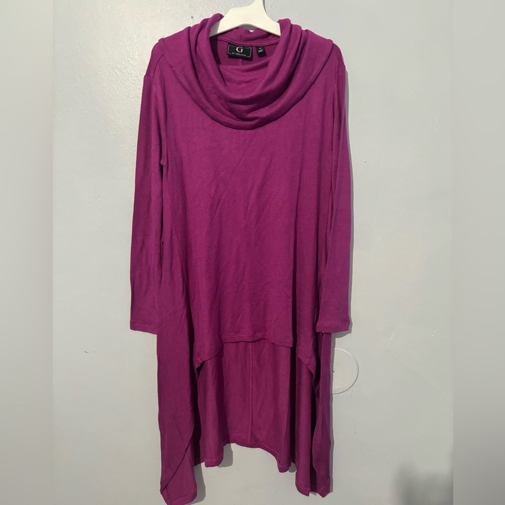 G by Giuliana Fuchsia Cowl Neck Top